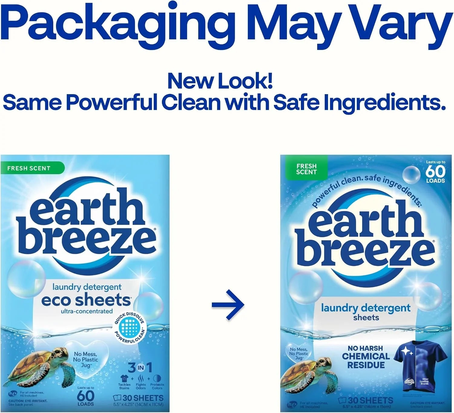 Earth Breeze Laundry Detergent Sheets Fresh Scent 60 Loads Secondary image